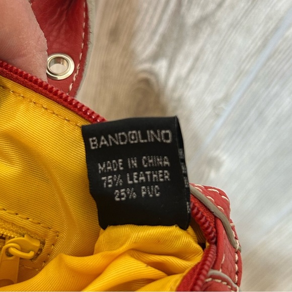 Bandolino Red Pebbled Leather Buckle Strap Shoulder Handbag - Picture 14 of 14